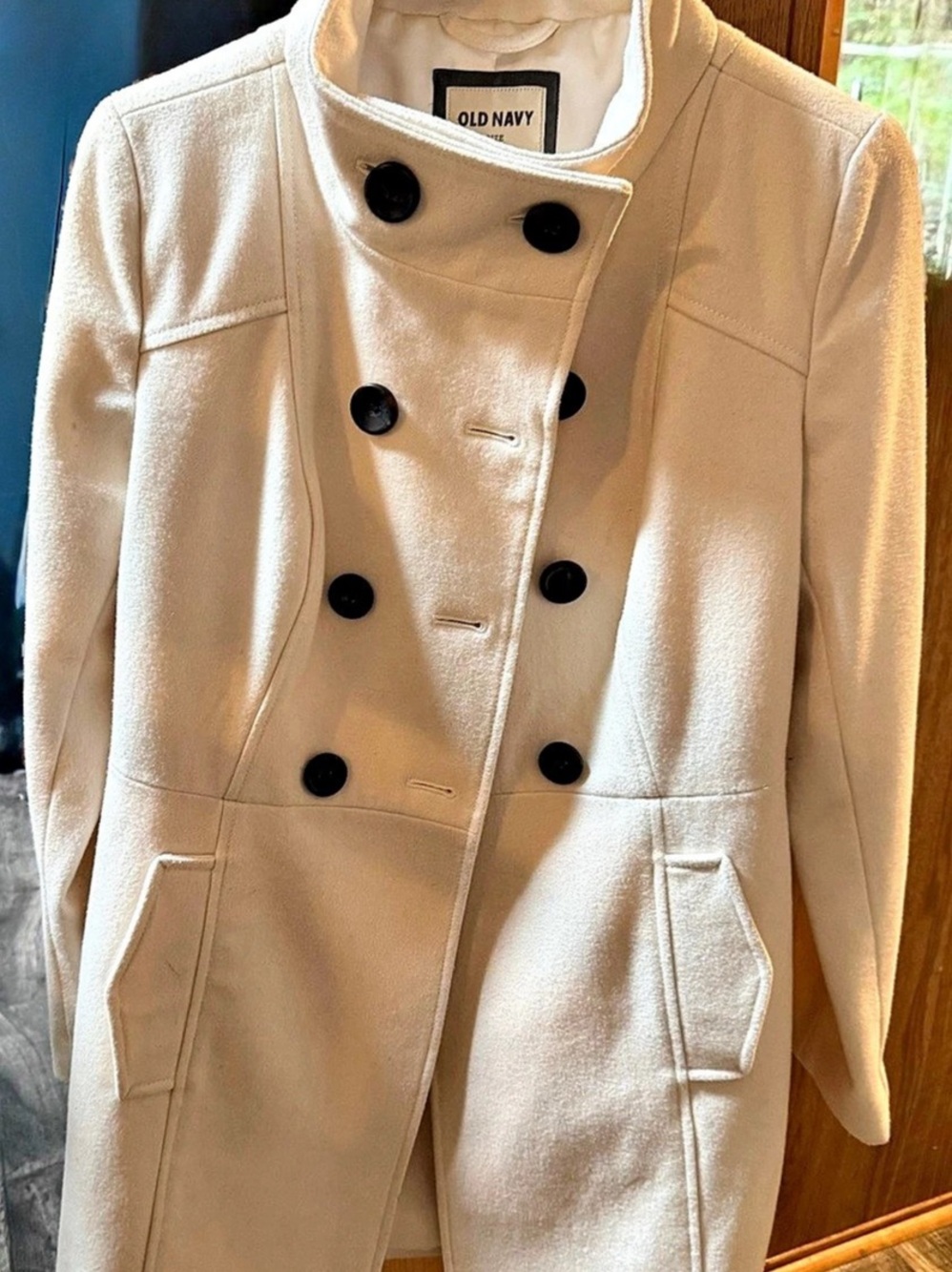 Old Navy Wool-Blend Peacoat Cream Small